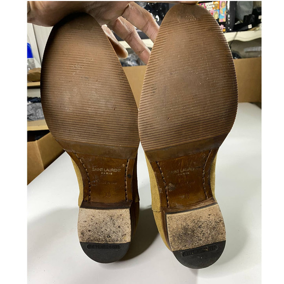 Saint Laurent Chelsea Wyatt Suede Boots Brown Women's 40 (US 9-9.5) - Picture 6 of 9